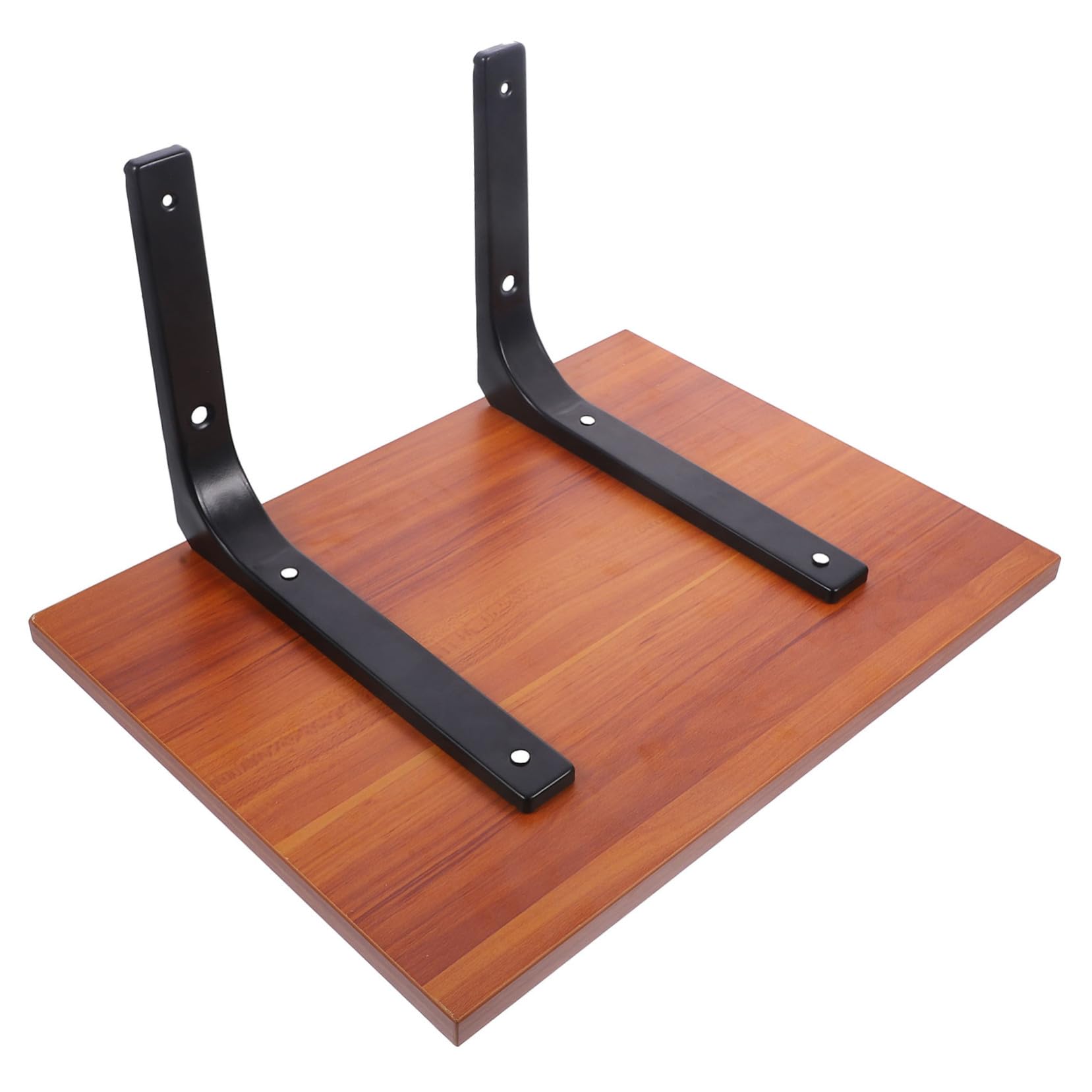 Équerres étagère métalliques avec planche bois robustes pour fixation murale