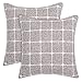 Amazon Brand - Umi Lot de 2 Housse de Coussin Rectangulaire Effet Lin Décoratif Canapé Lit Confortable Brun 45x45cm