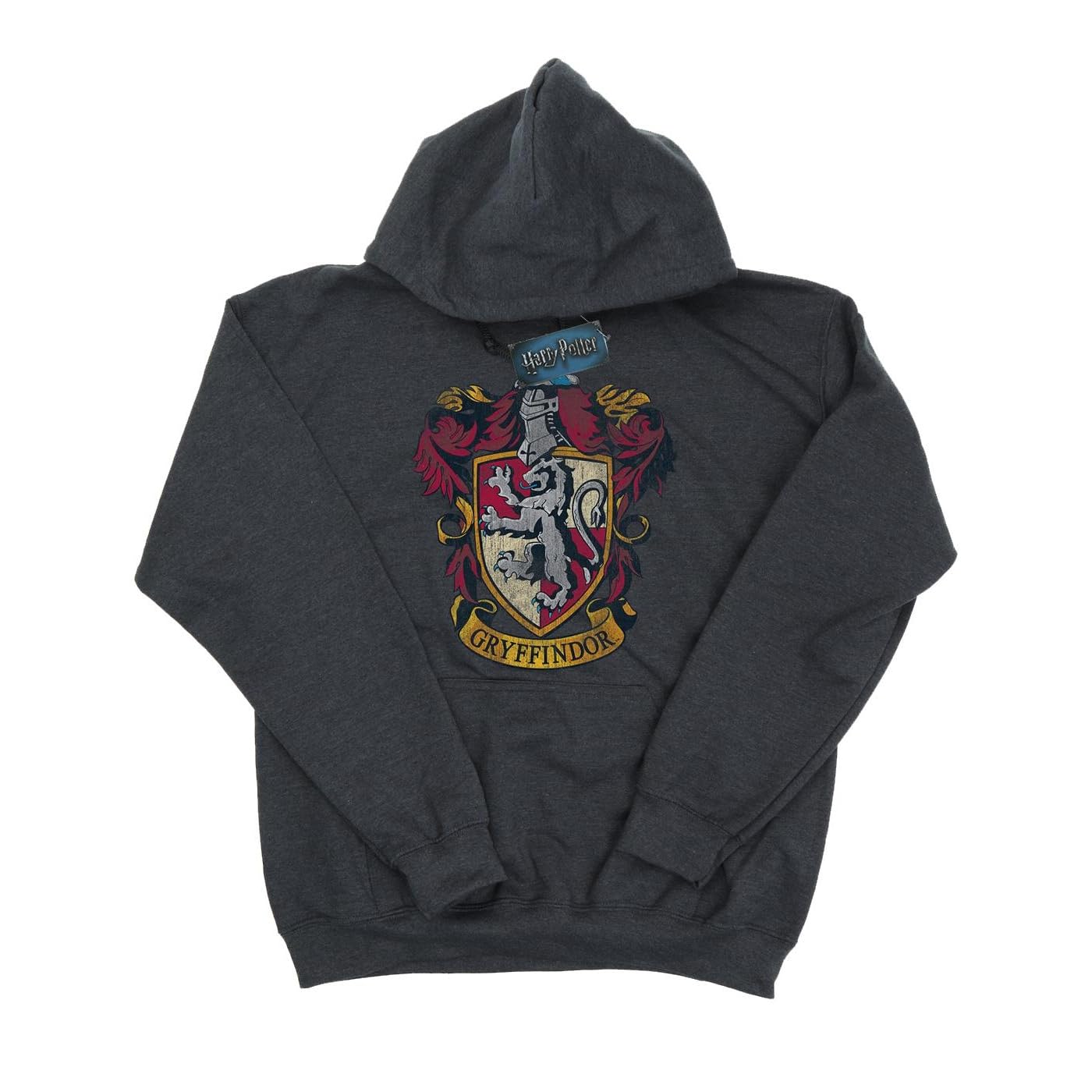 Harry Potter Men's Gryffindor Distressed Crest Hoodie XX-Large Dark Heather