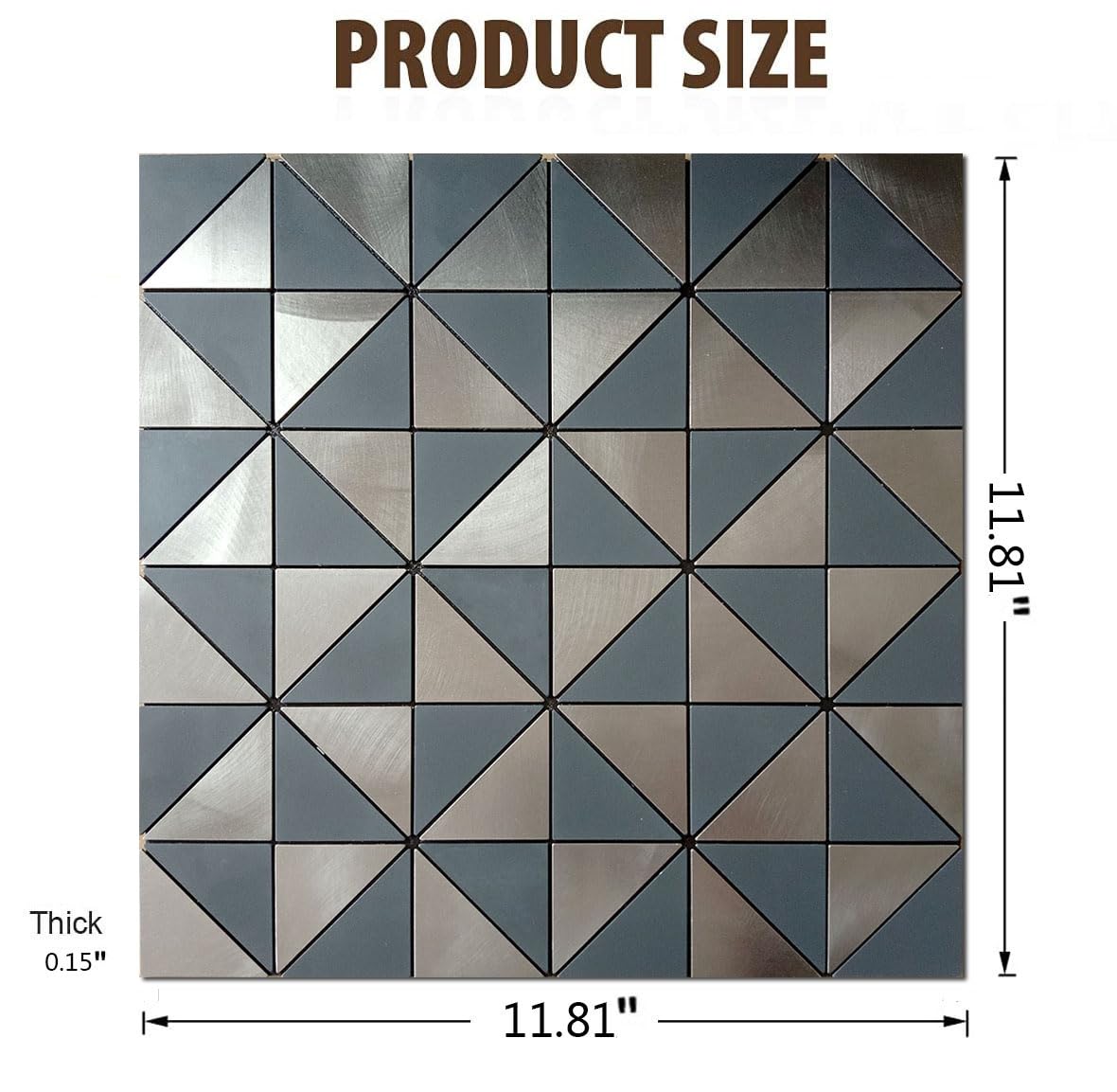 Weimeisc 14 Sheets Small Triangle Peel and Stick Backsplash Tile for Kitchen, Self-Adhesive Mosaic Tile, Stick on Bathroom Vanities?Fireplace Décor, Laundry Table (Grey)