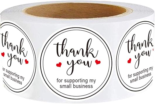 Amazon Com Thank You For Supporting My Small Business Stickers 1 5 Round Thank You Stickers Roll Labels Used For Business Kraft Makers Online Sellers Boutiques Small Shops White 1 5inch Office Products