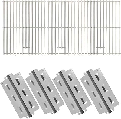 Repair Kit for Thermos 461410708, 461410907, Charbroil 463461406, 466454706 Gas Grill Includes 4 Stainless Steel Burners, Stainless Grates (Set of 3)