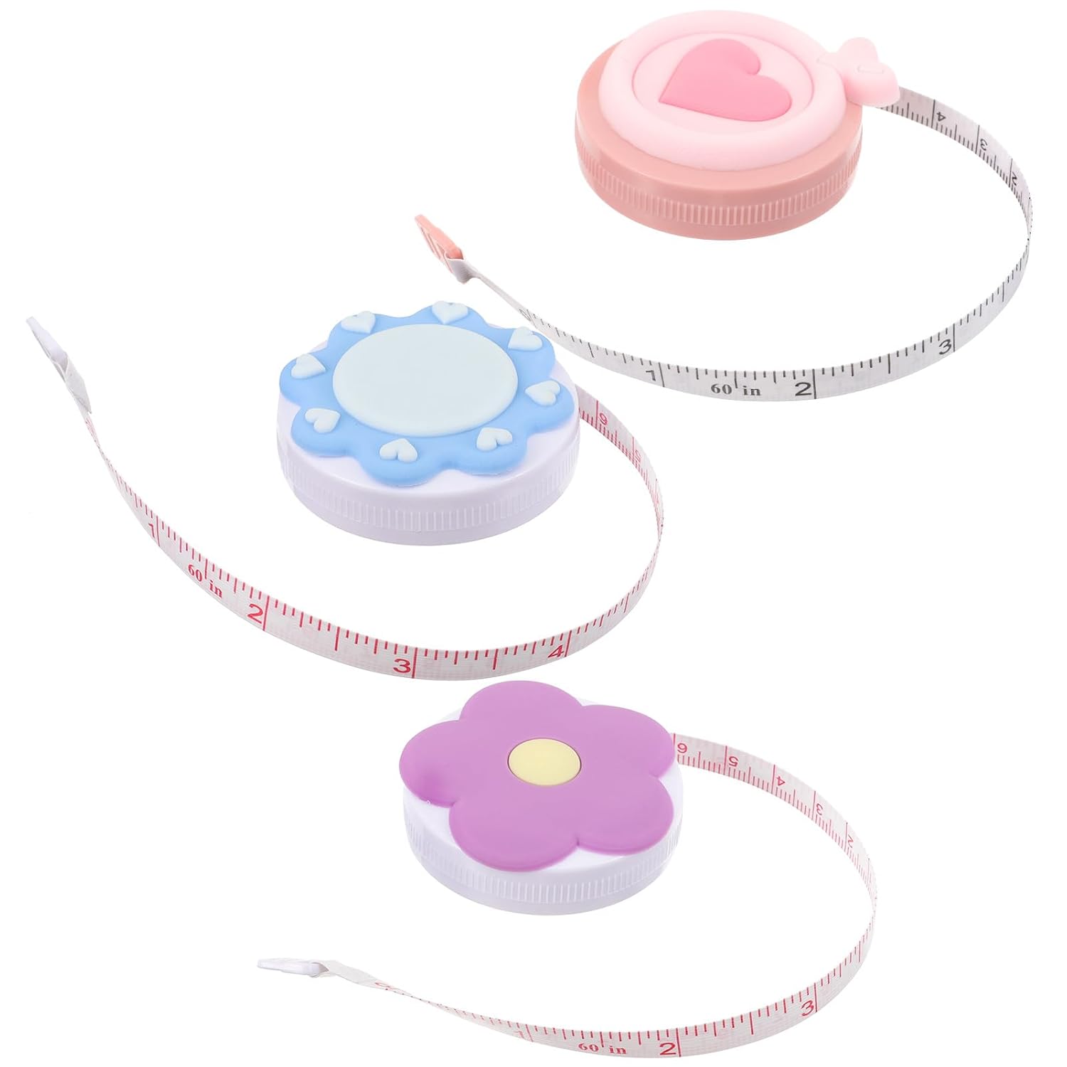 Mini Retractable Tape Measure Double Scale Tailor Ruler 3pcs Body Measurement Soft Measuring Tape for Sewing Craft and Weight Management