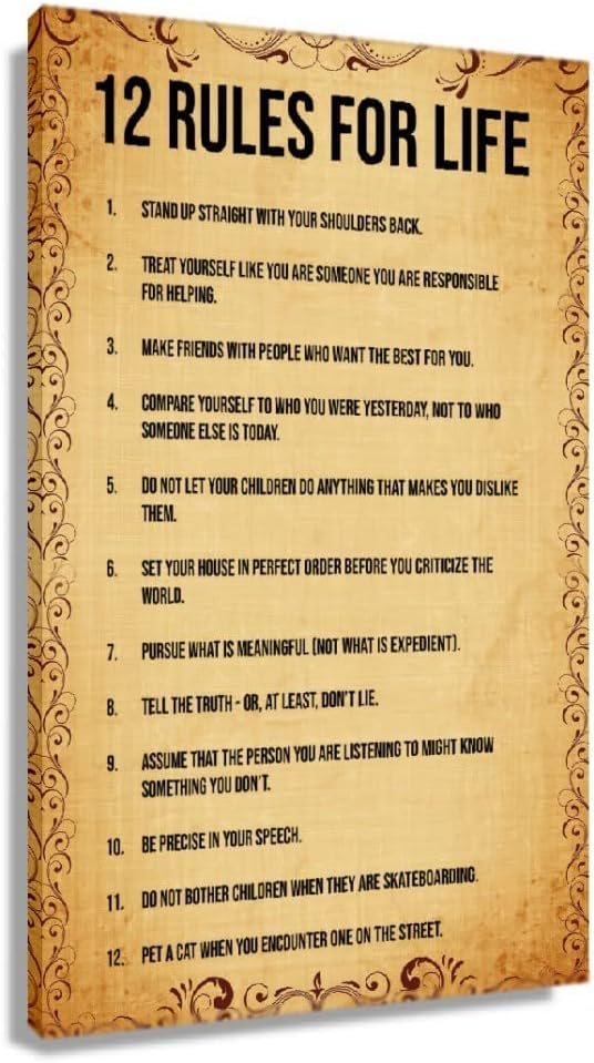Amazon.com: Retro Metal tin Sign 12 Rules for Life By Jordan