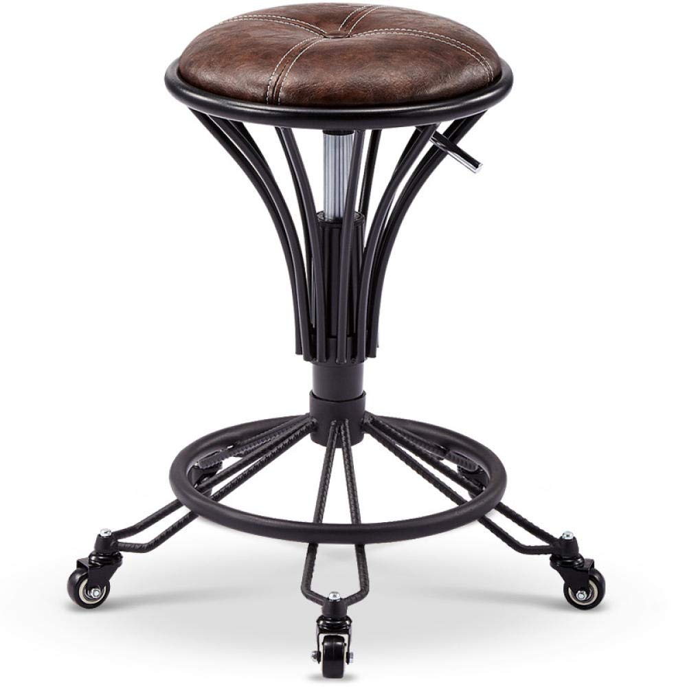 Hydraulic Saddle Stool with Wheels，Computer Stool with Red PU Synthetic Leather Seat，Adjustable Height 48-58 cm，Supported Weight 160 Kg，Saddle Seat Stoolfor Dentists, Doctors