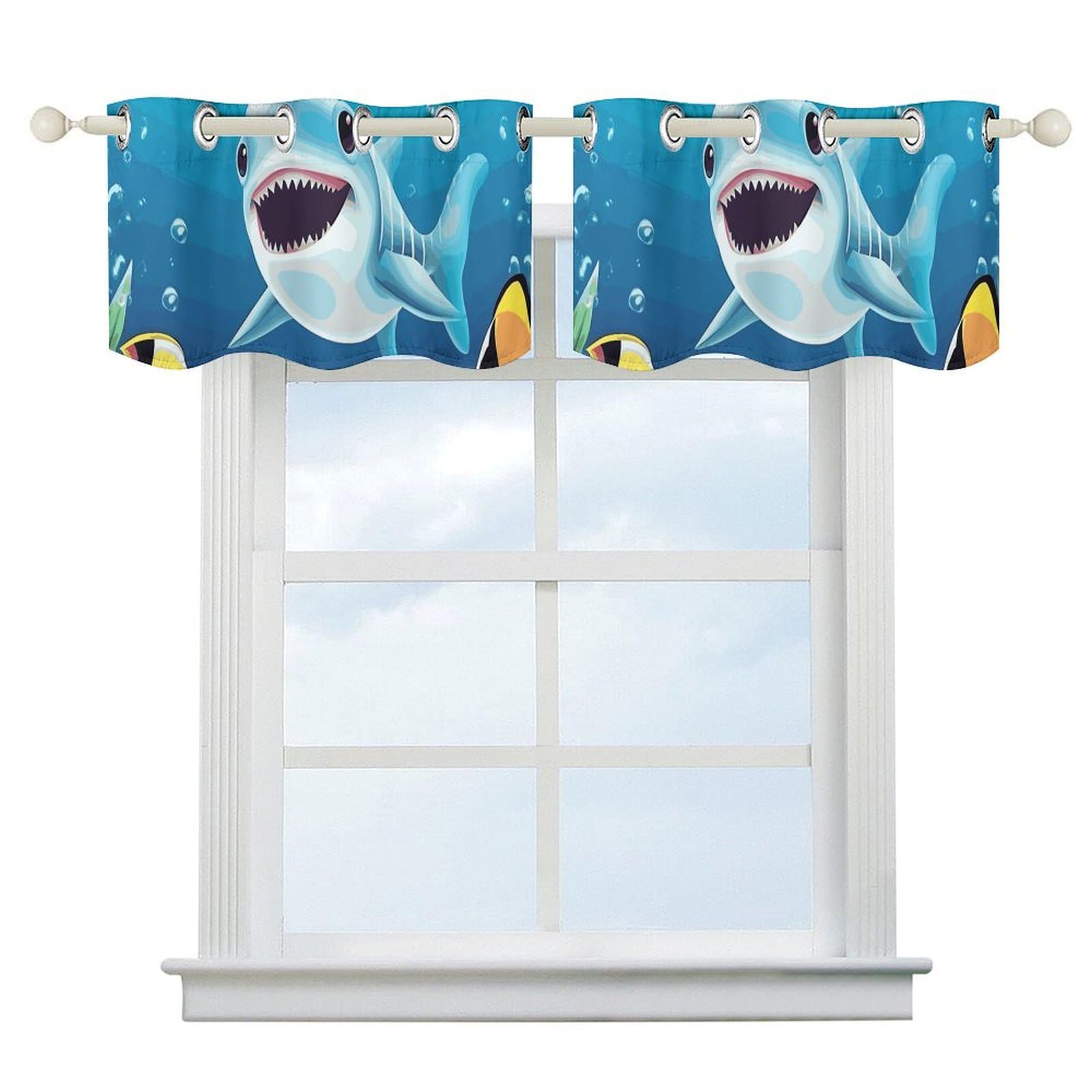 Rideau de cuisine contre la chaleur lot de 2 protection solaire requin