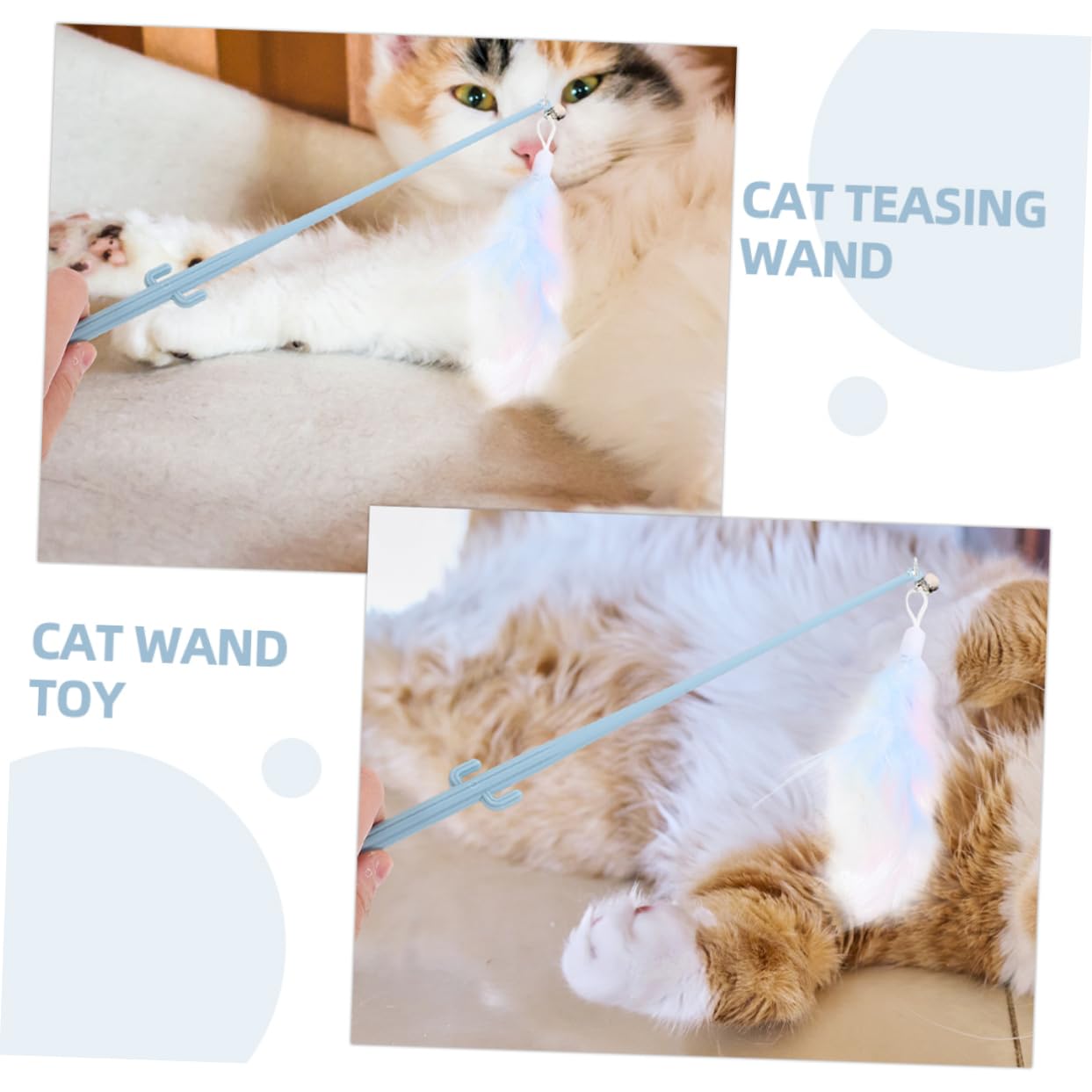 BESPORTBLE 16piezas Varita Interactiva para Gatos con Pluma y Mango Ergonómico De Estimulación Divertida para Mascotas para Interacción y Entretenimiento Casa