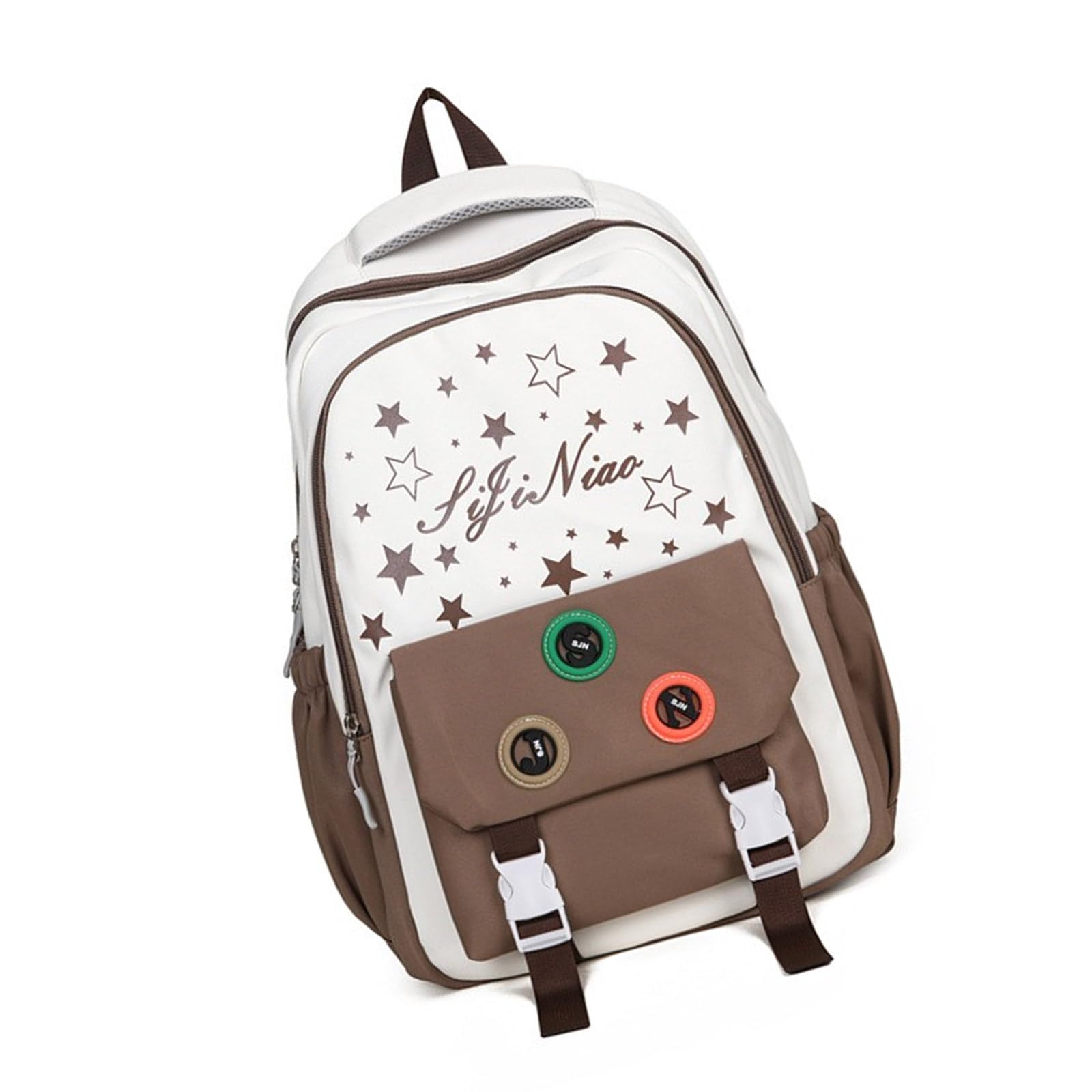 Mochila escolar con estampado de estrellas ligera para evitar dolor de espalda 8