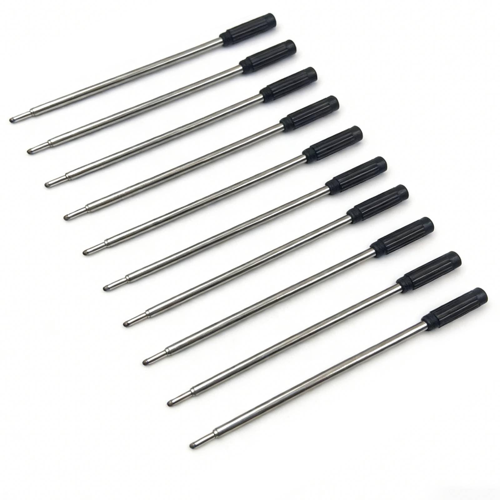 Ballpoint Pen Refills for Cross Pen Refills, 50 Pcs 11.6cm Steel PenRefills 1.0mm Medium Nib - Fast-Drying Ink Cartridge for Smooth Writing (Black)