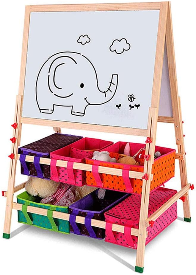 Sketchpad Wooden Easel Board,whiteboard Chalkboard Blackboard for Kid,Height Adjustable Drawing for Kids