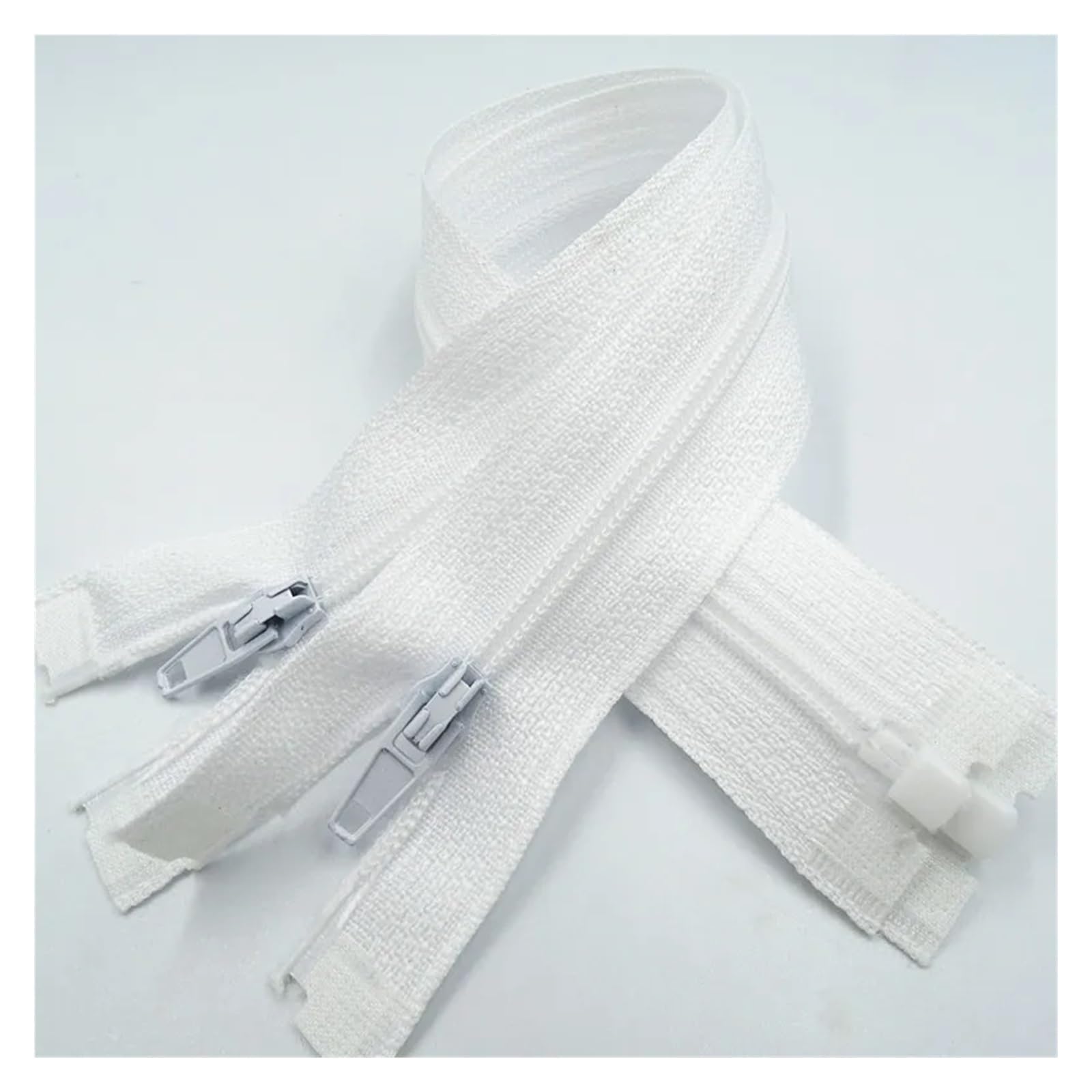 Zipper 5Pcs Zipper Open End 20Cm-60Cm Suitable for Garment Sewing Process(White,35cm)