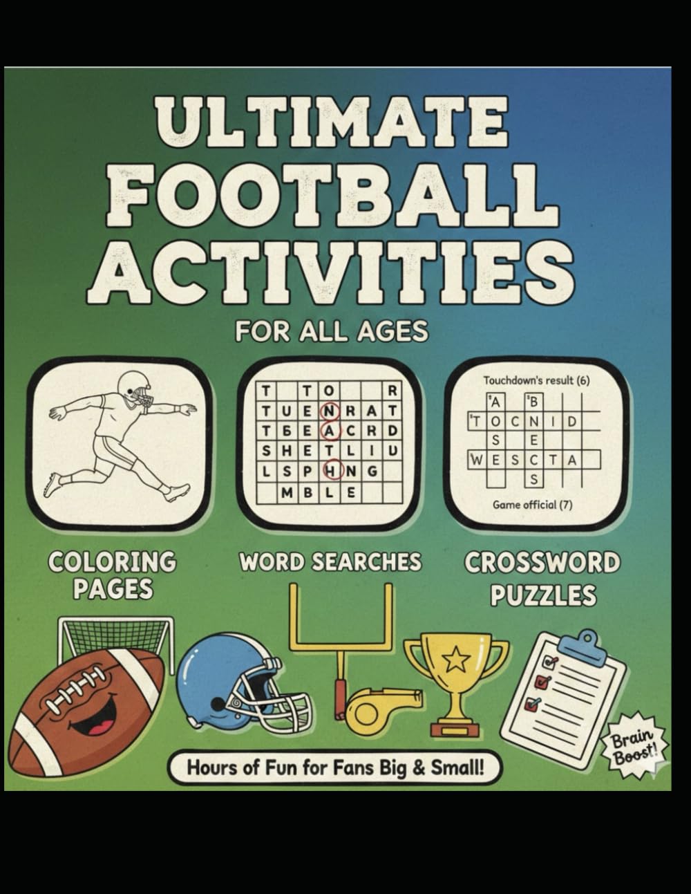 NFL Football Coloring and Puzzles: Bonus crossword puzzles added