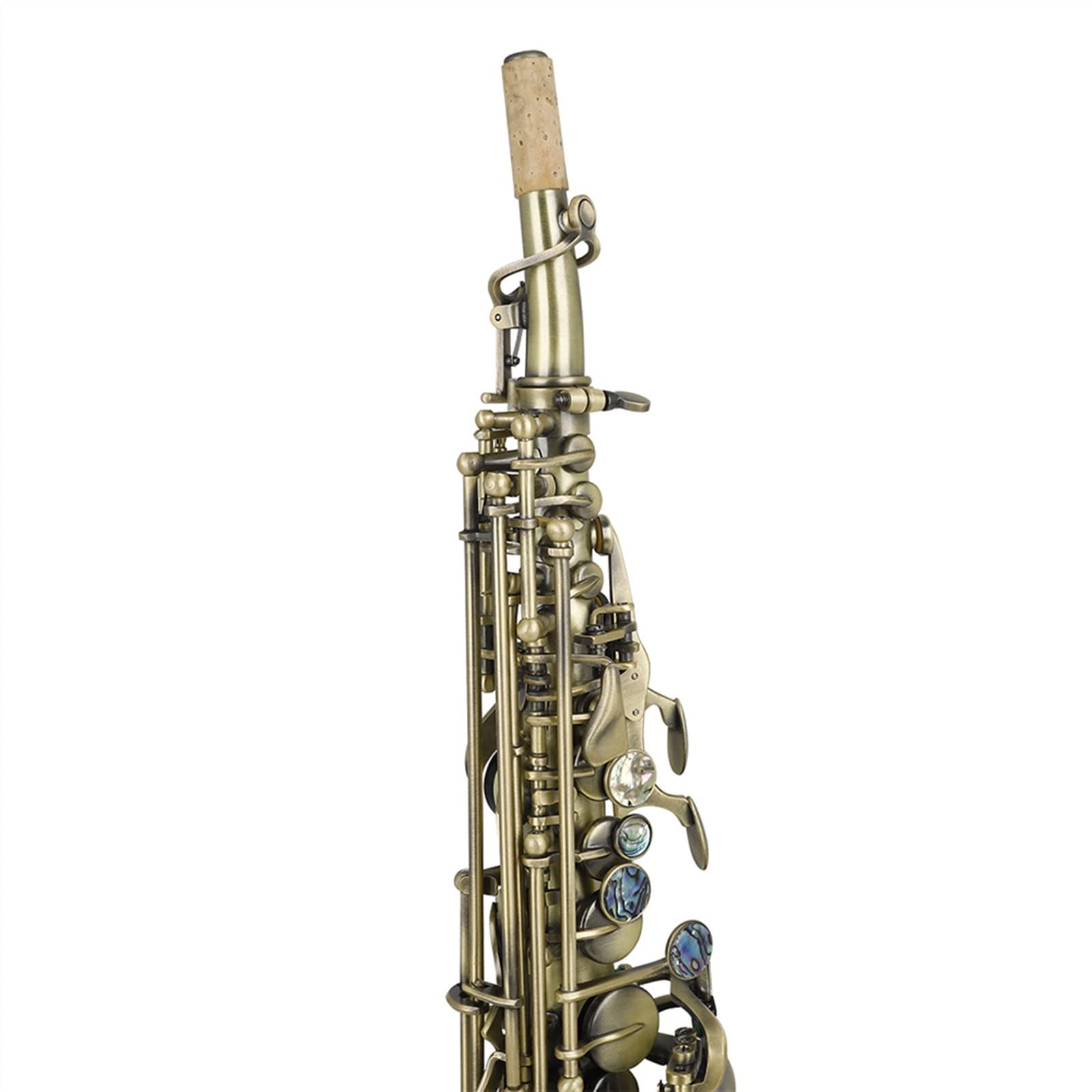 TSTS Saxofón Bronce Recto BB B Saxofón Plano Instrumento Musical De Viento De Madera con Estuche Kit Sassofono