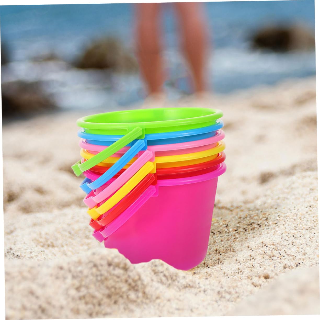 Mikinona 12 Piezas Cubos de Playa para Cubos Juguetes de Playa para Arena y Mar