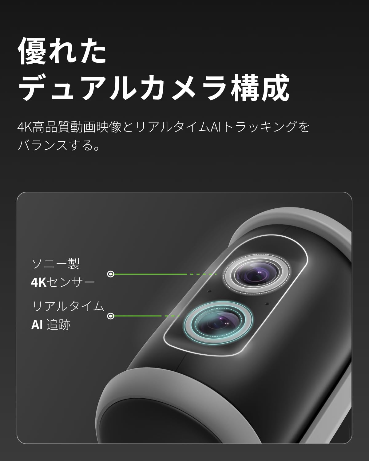 Amazon | XbotGo Falcon 4Kデュアルレンズ搭載 オールインワンAI