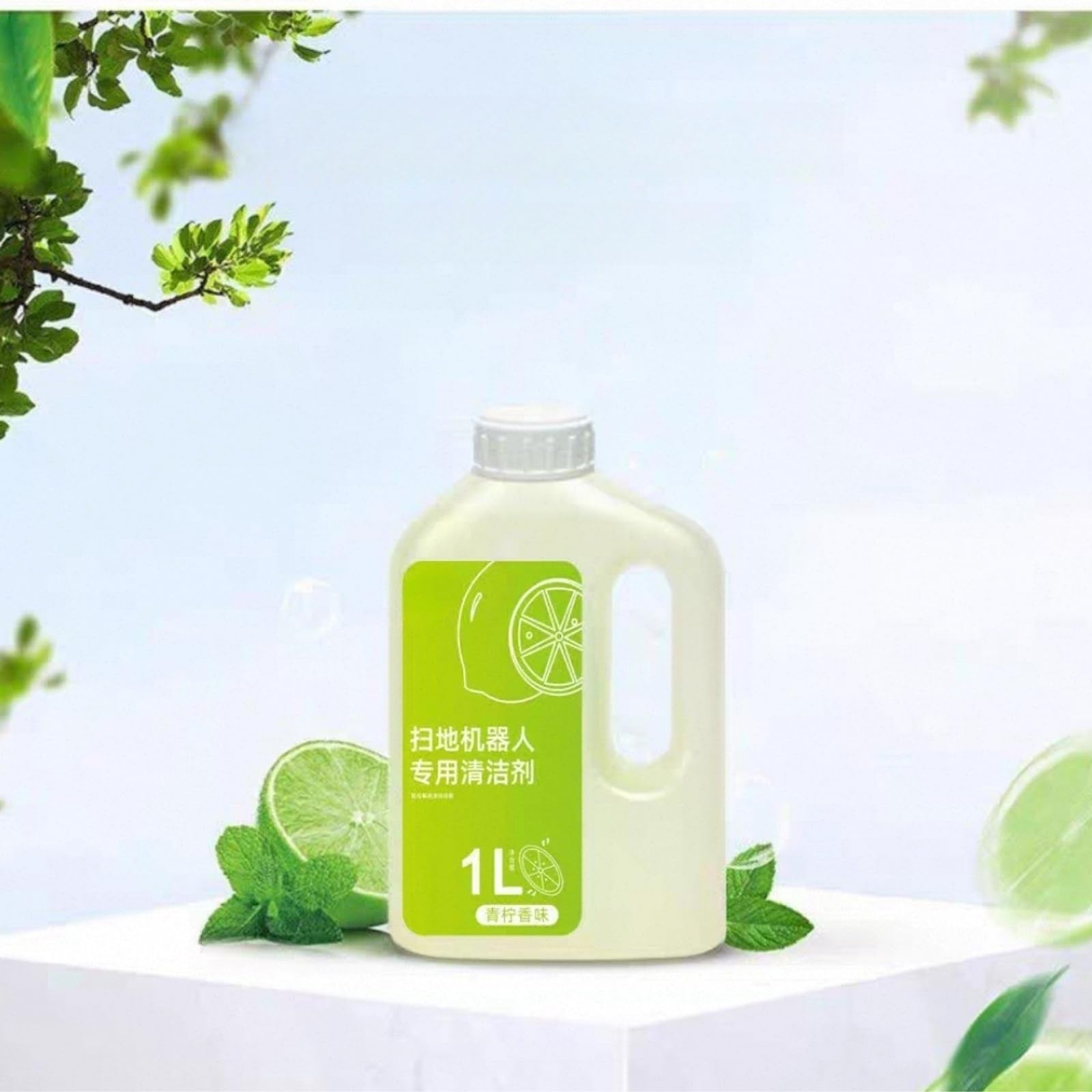 Solución de limpieza de pisos。 Compatible para ECOVACS N30/N30 PRO。 Accesorios para robots de barrido, 1L (33.8fl oz)(2 Package)