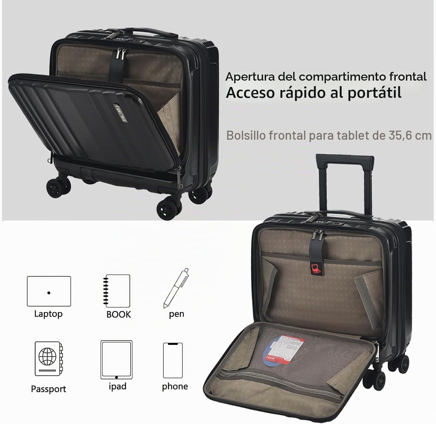 TydeCkare Equipaje de Mano de 16" con
