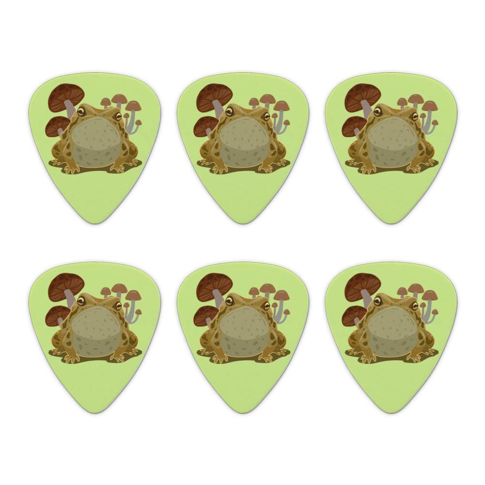 Toad Sitting In Front of Mushrooms Novelty Guitar Picks Medium Gauge - Set of 6