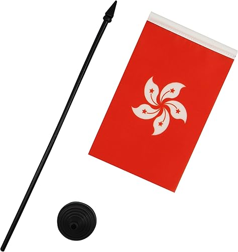 Miniatura 149 de Bandera de la bandera del Líbano de AZ, 3.9 x 5.9 in, bandera de escritorio libanesa, 5.9 x 3.9 in, barra y base de plástico negro