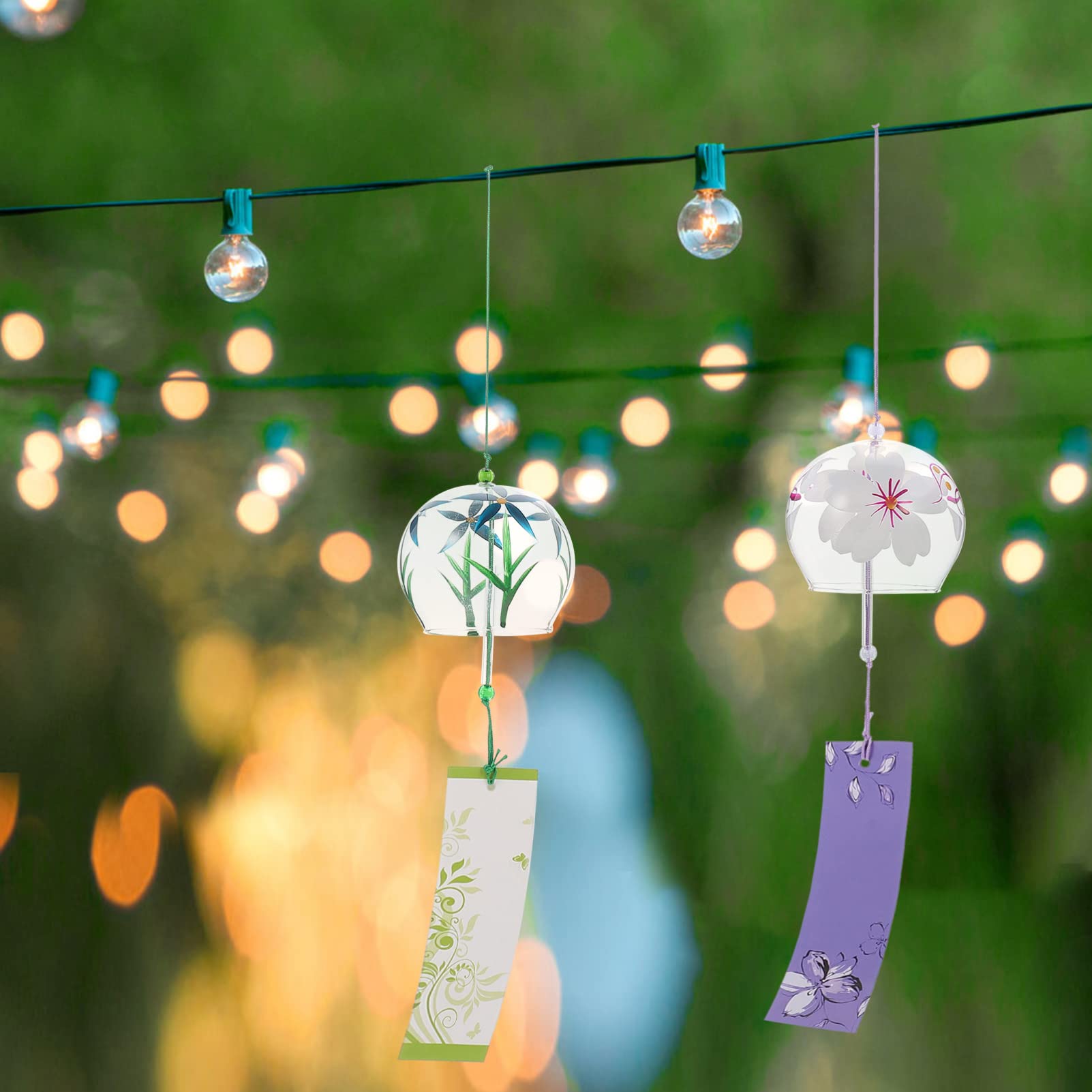 4 Pezzi Campanelli a Vento in Vetro Colorato Trasparente, Decorazioni da Giardino Creative e Resistenti per Casa e Prato Design Semplice e Raffinato