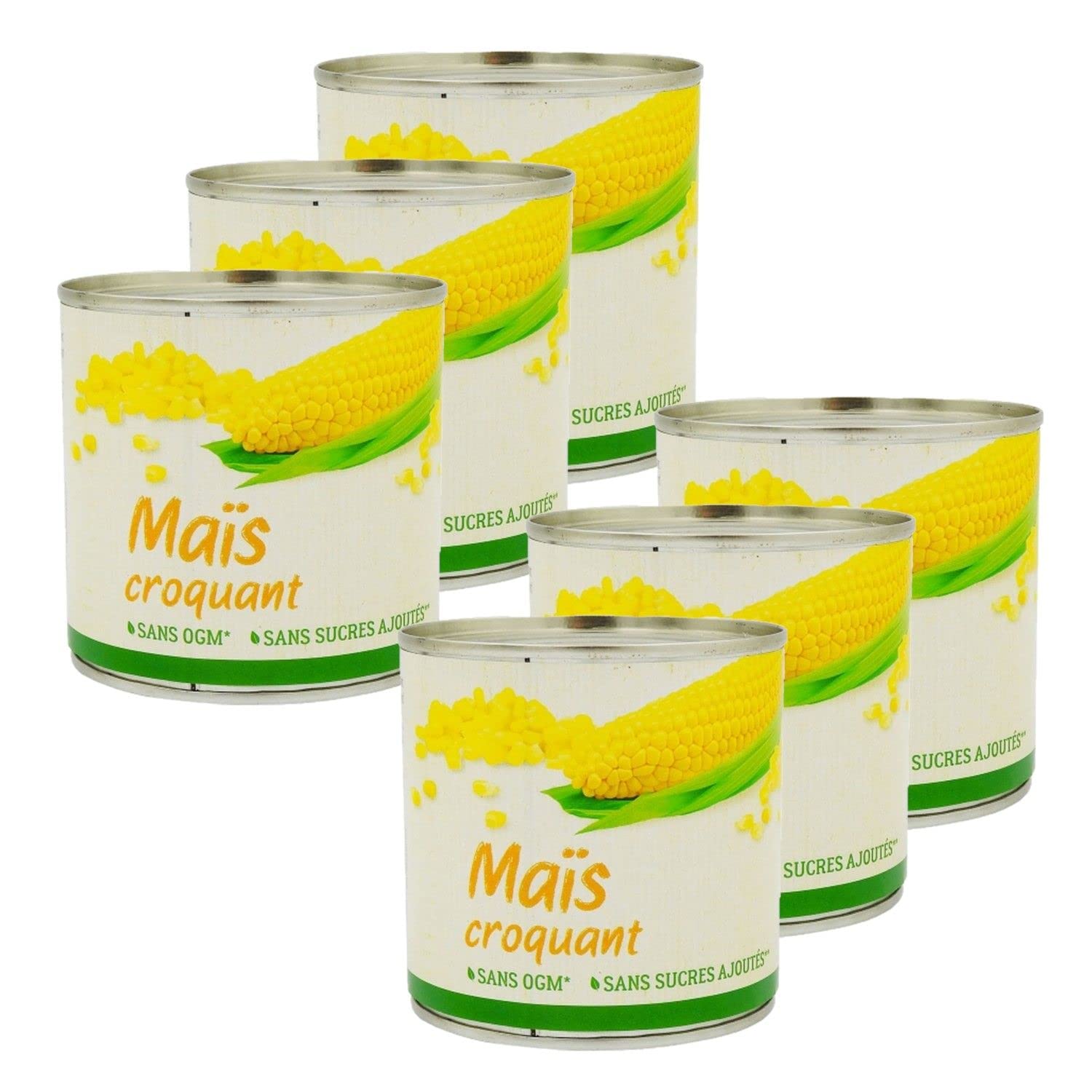 Lot 6x Maïs croquant - France - Boîte 285g