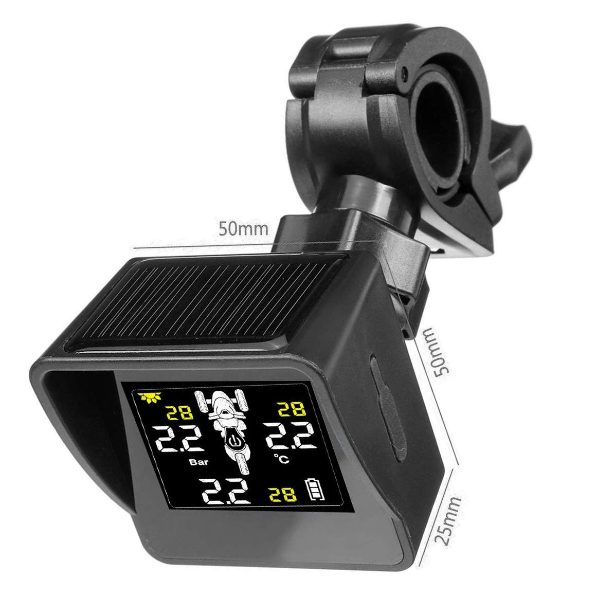 Sistema di Monitoraggio della Pressione dei Pneumatici Solare Monitor di Pressione dei Pneumatici TPMS per Display LCD 3 Sensori Esterni