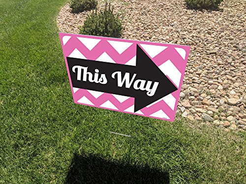 Vse 18X24 Baby Girl Double Sided Lawn Sign Baby Shower Kit With 6X24 H-Stakes. Brightly Colored Pink, Black, And Digitally Printed Gold Glitter. Baby Girl Sign With A Directional Arrow Sign Included. #TOP3