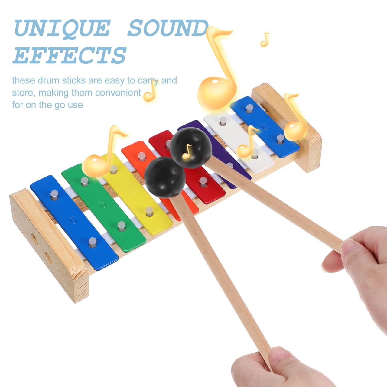 Yardwe 1 Set Tongue Drum for Adults Wood Construction Drumstick and Cleaning Cloth Calming Rain Chimes Drum for Outdoor Meditation Yoga