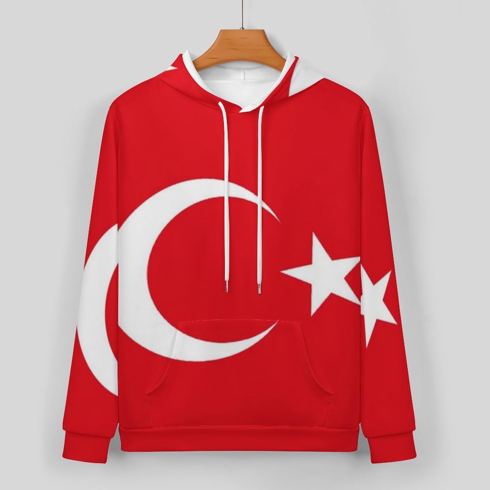 Tenue Deux Pièces Pour Hommes Et Femmes Avec Imprimé Drapeau Turc Sweat À Capuche À Manches Longues Pull-Over Et Pantalon Long Survêtement Unisexe Ensemble Complet De Jogging Et De Détente
