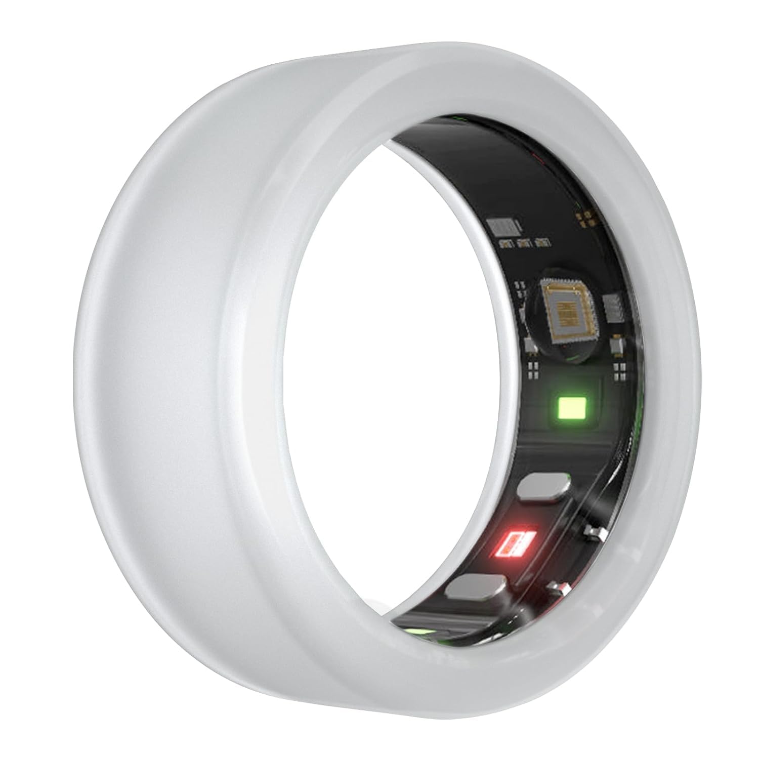 OJOS Silicone Ring Cover Compatible with Oura Ring Gen 3/ Gabit Ring, Round Ring Case Elastic Ring Protection Smart Ring Protector Sleeve Accessories (Clear, M for 11/12/13)