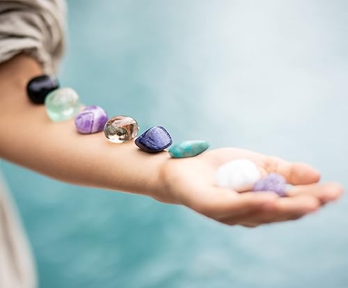 Miniatura 5 de Crystalya - Cristales de alta calidad y piedras curativas para relajación, estrés, alivio de la ansiedad, sueño. En caja de madera - amatista,