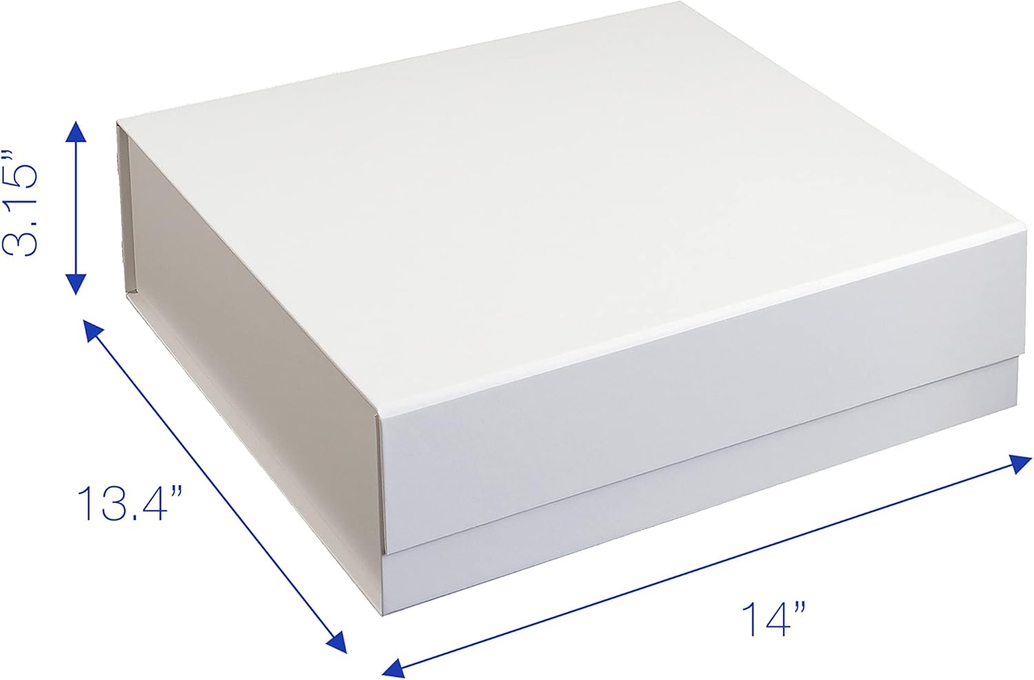 CECOBOX 10PC Gift Boxes with Lids for Presents 14"x13.4"x3.15" - Matte, Collapsible Magnetic Closure Gift Box - Groomsmen & Bridesmaid Proposal Boxes, Wedding, PR, Birthdays, Holidays - White