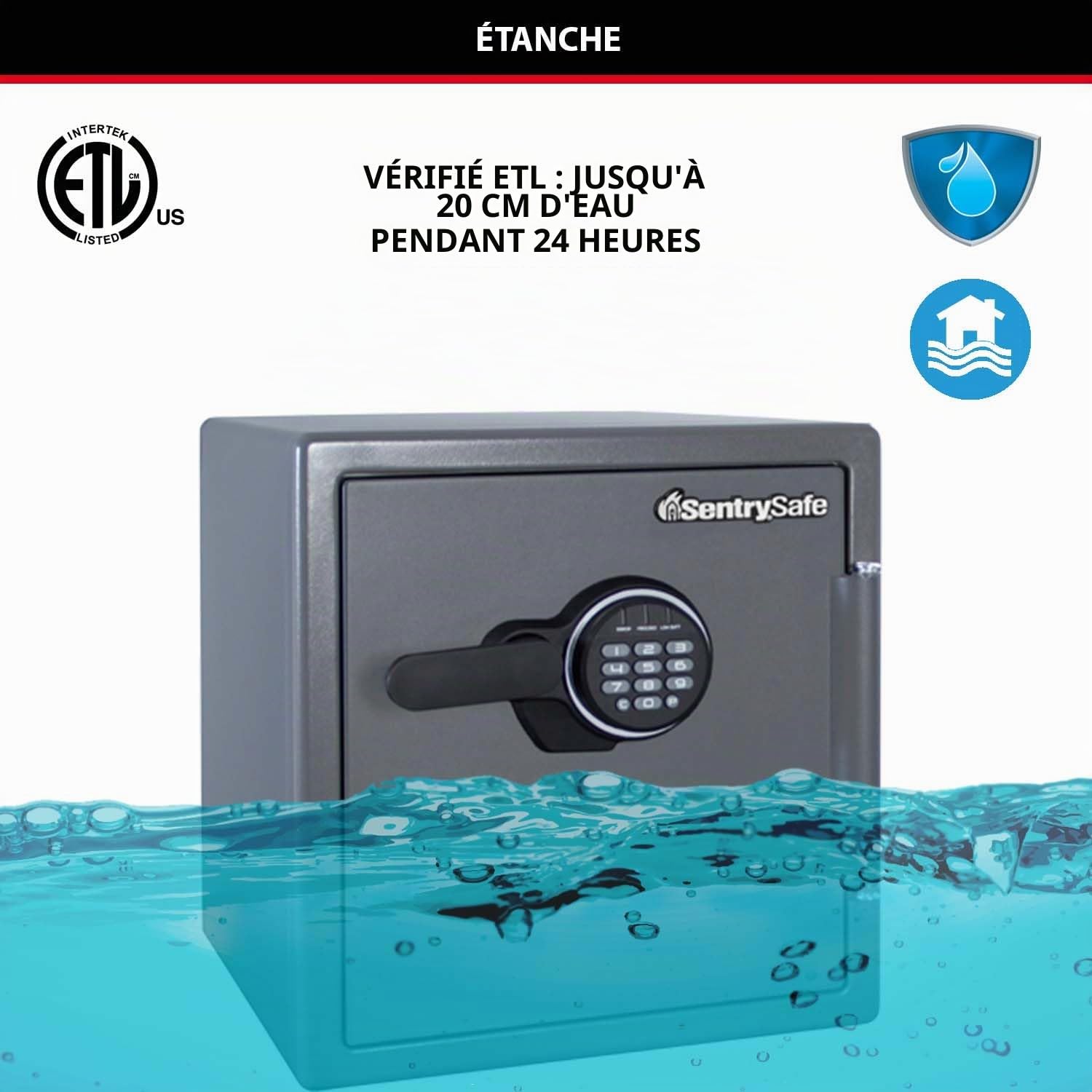 SentrySafe Coffre-Fort [Ignifuge et Etanche] [XL 35 litres] [Combinaison Electronique] - SFW123FSCINTLHRO - pour Vos Documents d'identité, Documents A4, Ordinateurs Portables, Bijoux