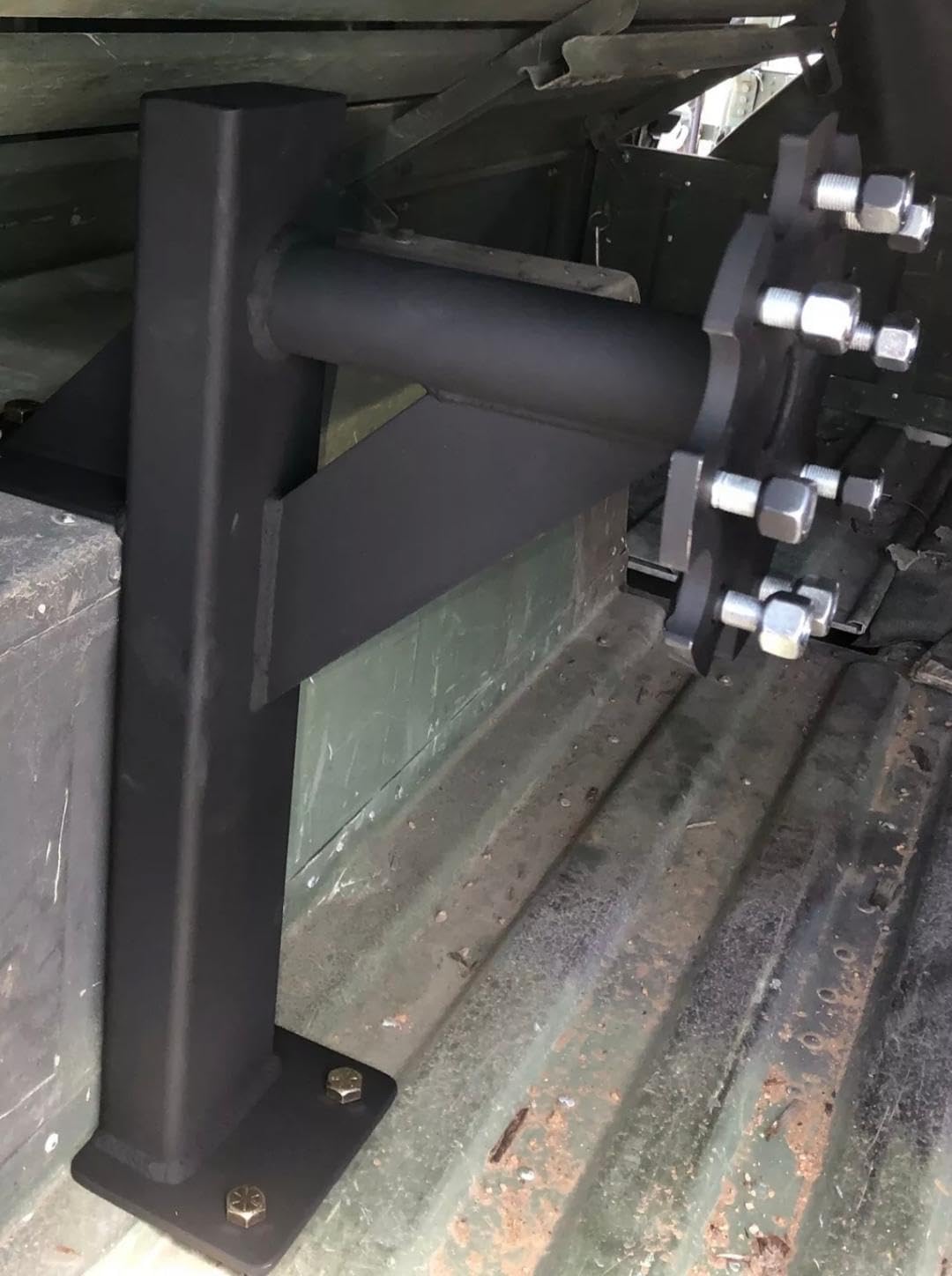 Truck Bed Mounted Spare Tire Carrier, for 8 Lug Spare Tire, Compatible with Humvee M998 HMMWV Pickup Trucks