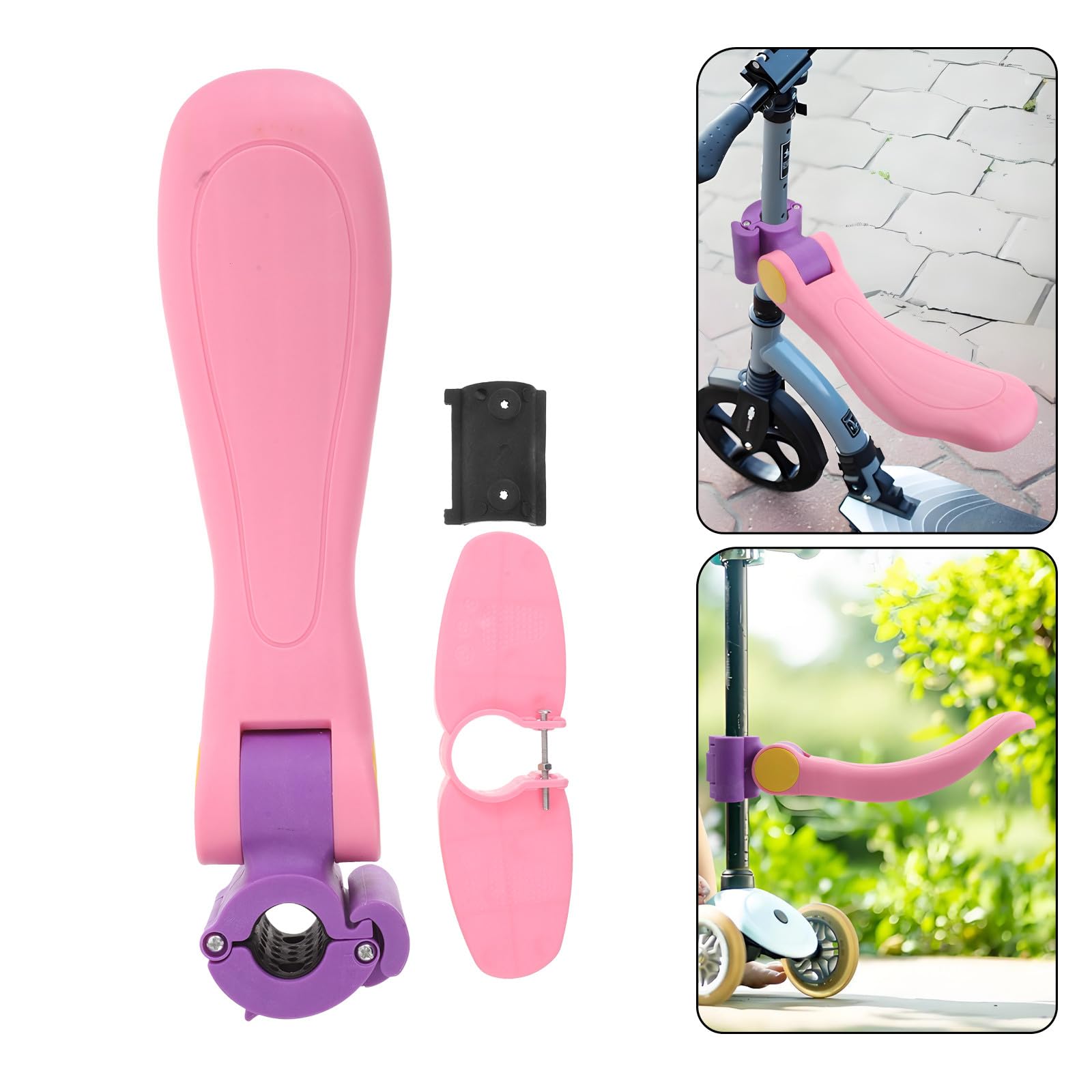 Asiento para Scooter Infantil de Plástico Rosa, Accesorio Portátil Fácil Instalación para Viajes y Uso al Aire Libre