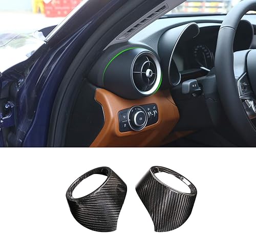 CHEYA Cubierta de salida de aire acondicionado lateral de fibra de carbono 100% real para Alfa Romeo Stelvio Giulia 2017-2020 (Giulia)
