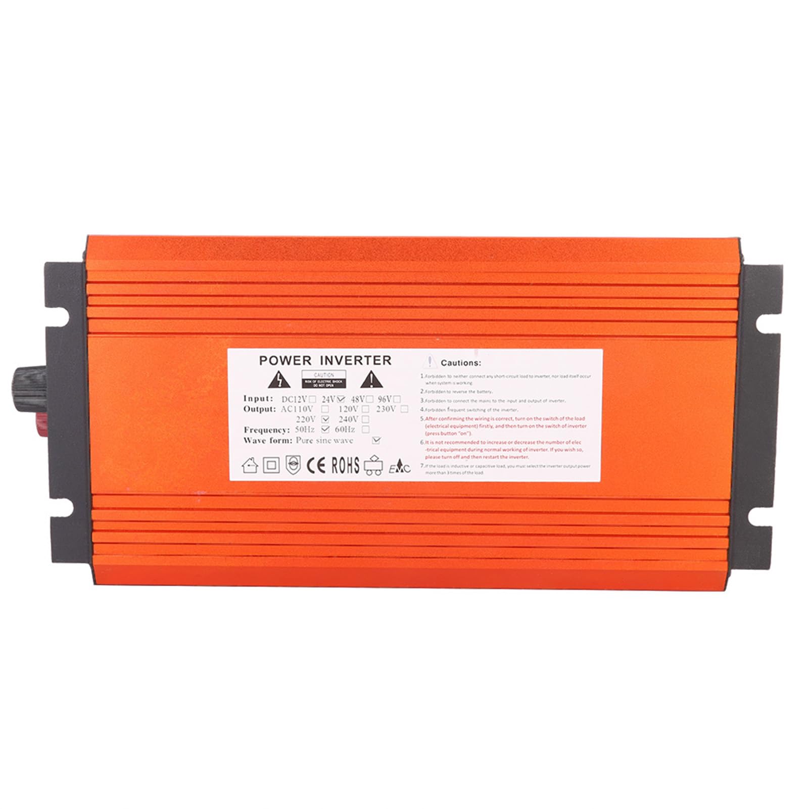 Convertitore di Potenza a Onda Sinusoidale Pura da 1000 W Convertitore Solare Ad Alta Efficienza Energetica per Elettrodomestici Alluminio Durevole 6,6 Libbre (48V)