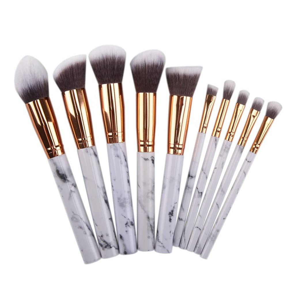 Pinceaux de Maquillage Ensemble de 10 pinceaux Pinceaux Blush complets Outils de beauté Pinceaux(Argento)