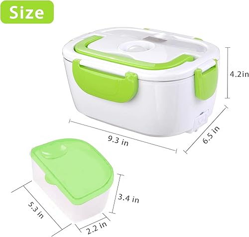 Miniatura 4 de Fiambrera eléctrica 2 en 1, calentador de alimentos 12 V, 24 V, 110 V, calentador de alimentos portátil para automóvil y hogar, caja Bento térmica