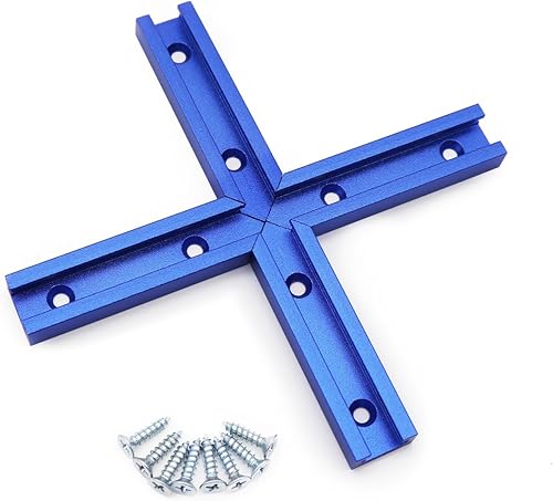 Kit de intersección en T de aluminio de 3 pulgadas con tornillos para madera universal con agujeros de montaje preperforados para carpintería, 1