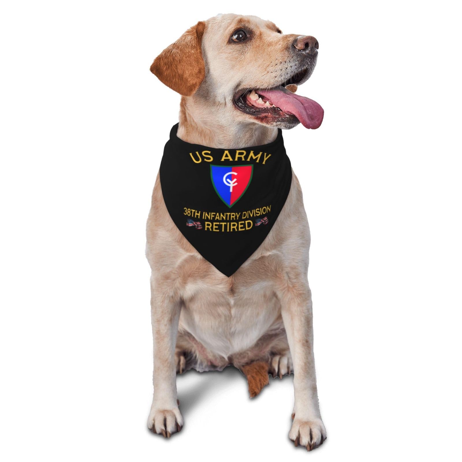 Us Army 38th Infantry Division Retired Dog Scarf Pet Bandana Cat Pet Bibs
