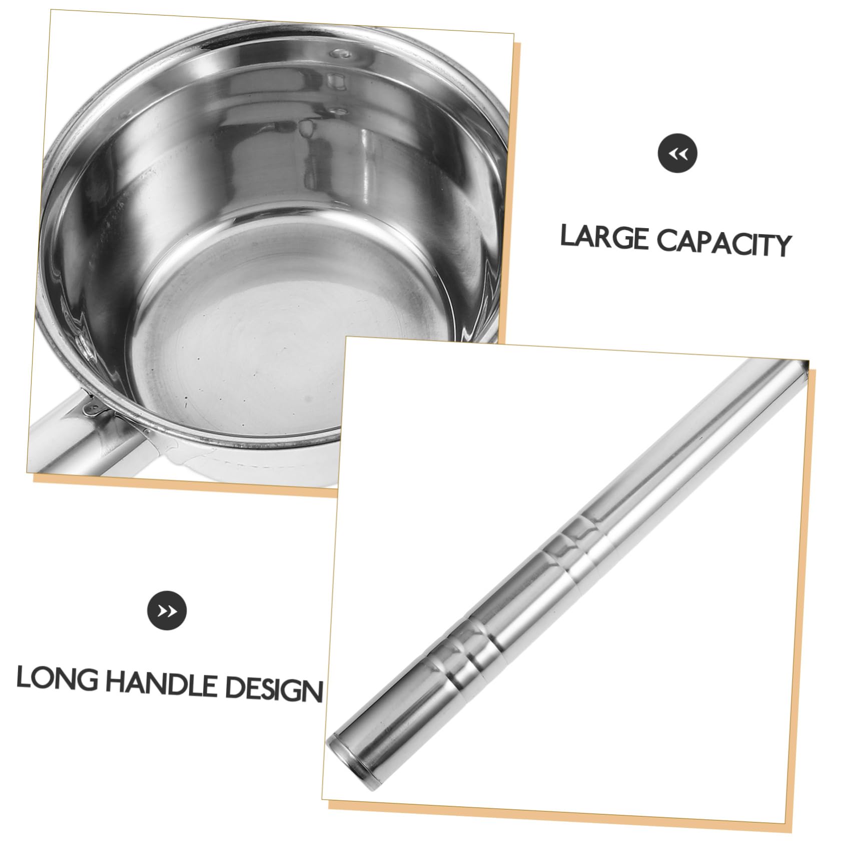 Mipcase 5 Pièces Louche à Eau Louche De Cuisine Tasse De Rinçage De Shampoing Échantillonneur D'eau Cuillère à Eau à Long Manche Arrosage Poignée De Louche De Bain Acier Inoxydable Silver