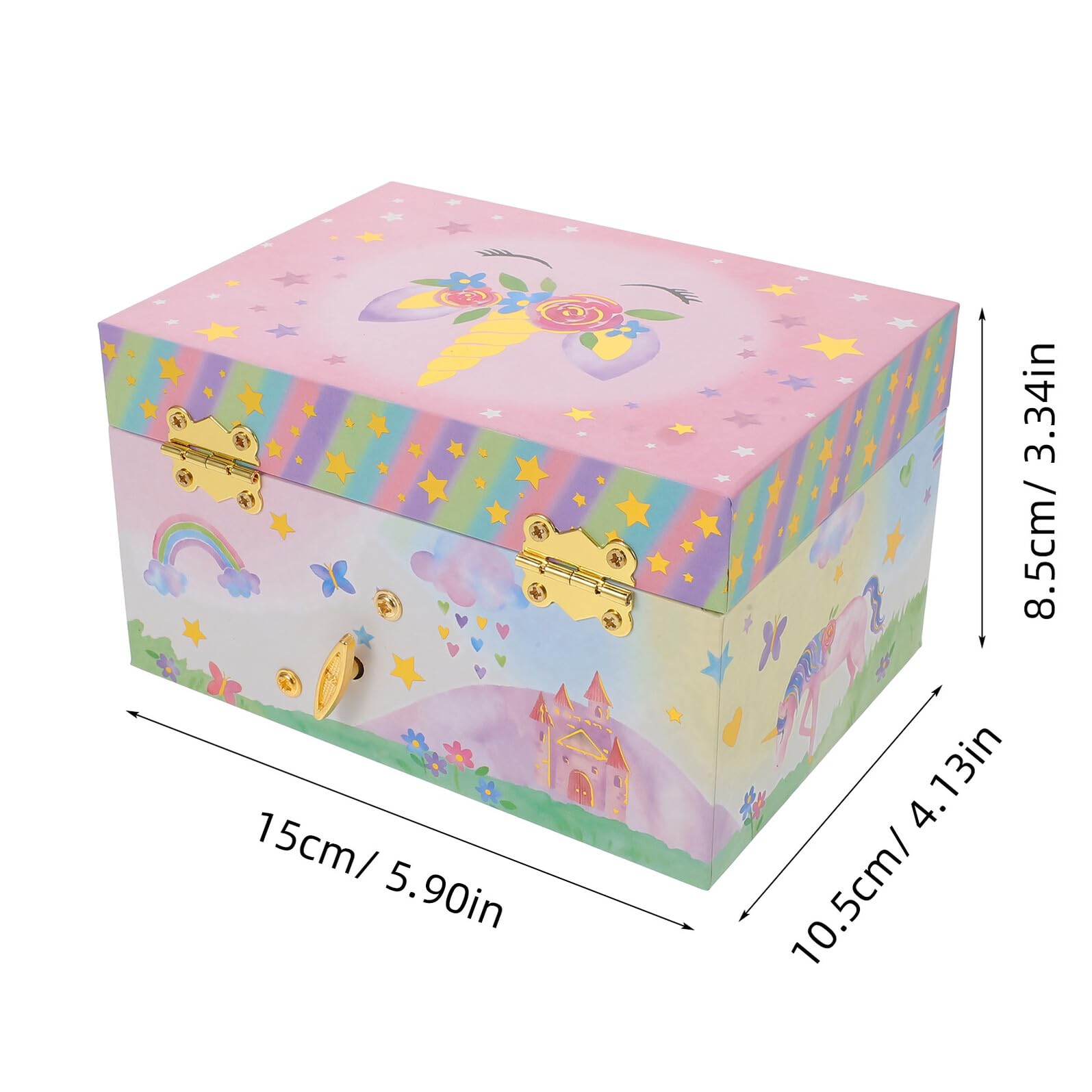 Joyero Musical De Unicornio Para Niñas Caja Musical Multifuncional Para Guardar Joyas Para Navidad y Cumpleaños