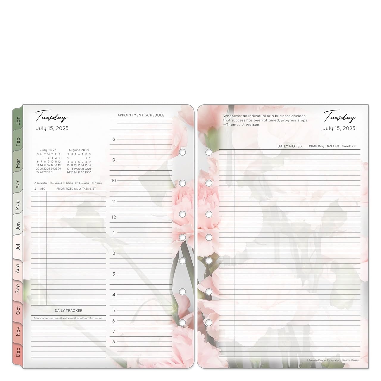 FranklinCovey - Blooms Planner Refill | Two Pages Per Day Ring-Bound (Pocket, Jan 2026 - Dec 2026)
