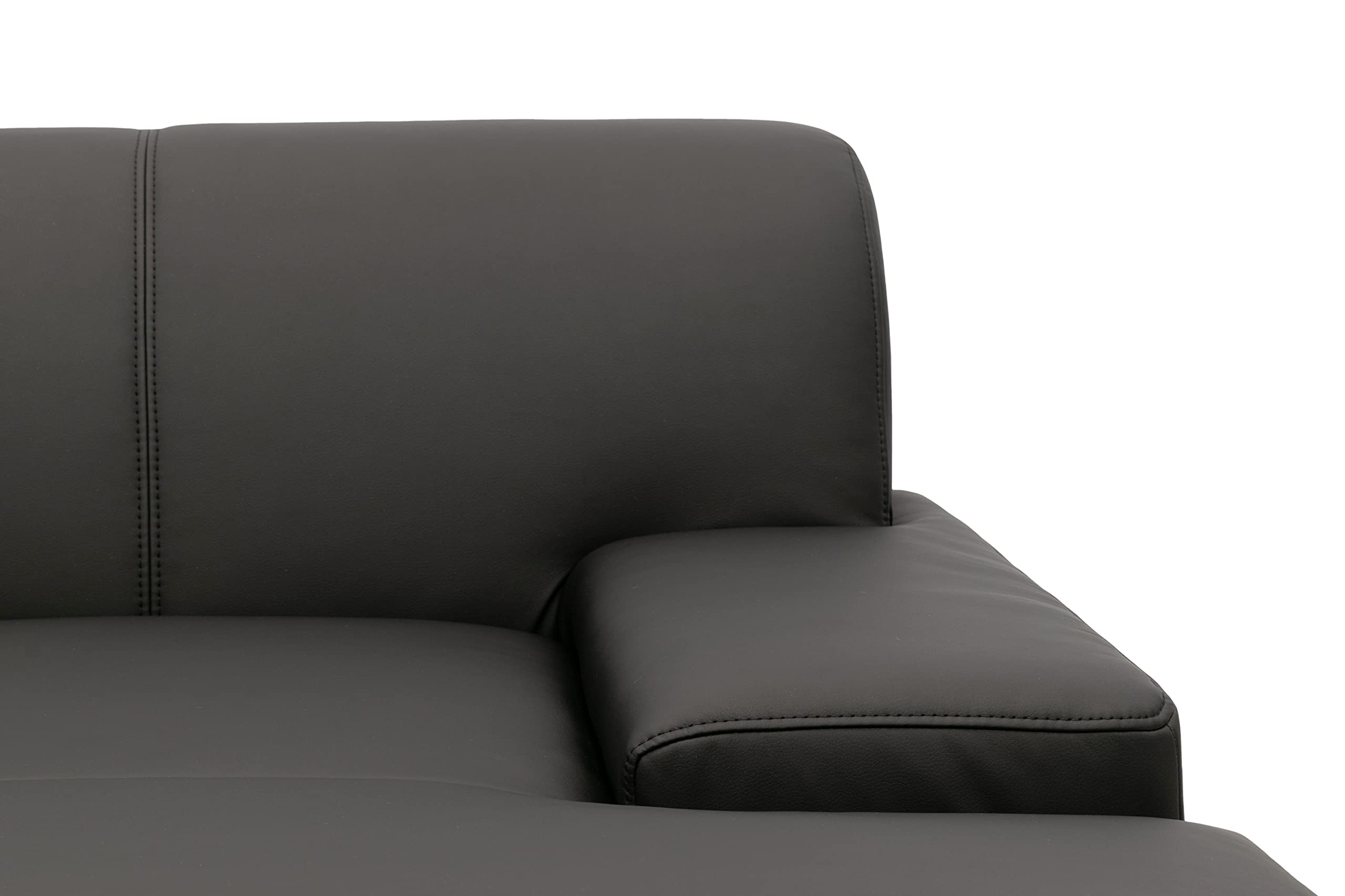 DOMO. collection Wohnlandschaft Star, Sofa in U-Form, Longchair rechts, Couch in Kunstleder, 304 x 150 x 150 cm (BxTxH), schwarz