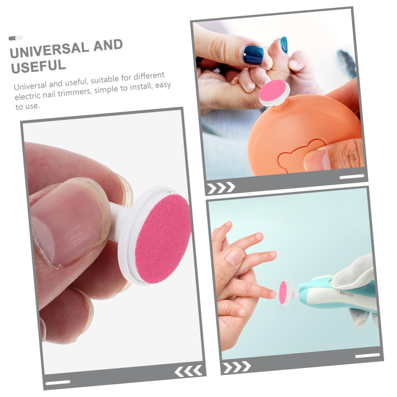 OUNONA 24Pcs Electric Nail File Pads for Safe Nail Grinding Heads for Electric Nail Trimmer Easy to Install Replacement Pads for Nail Care