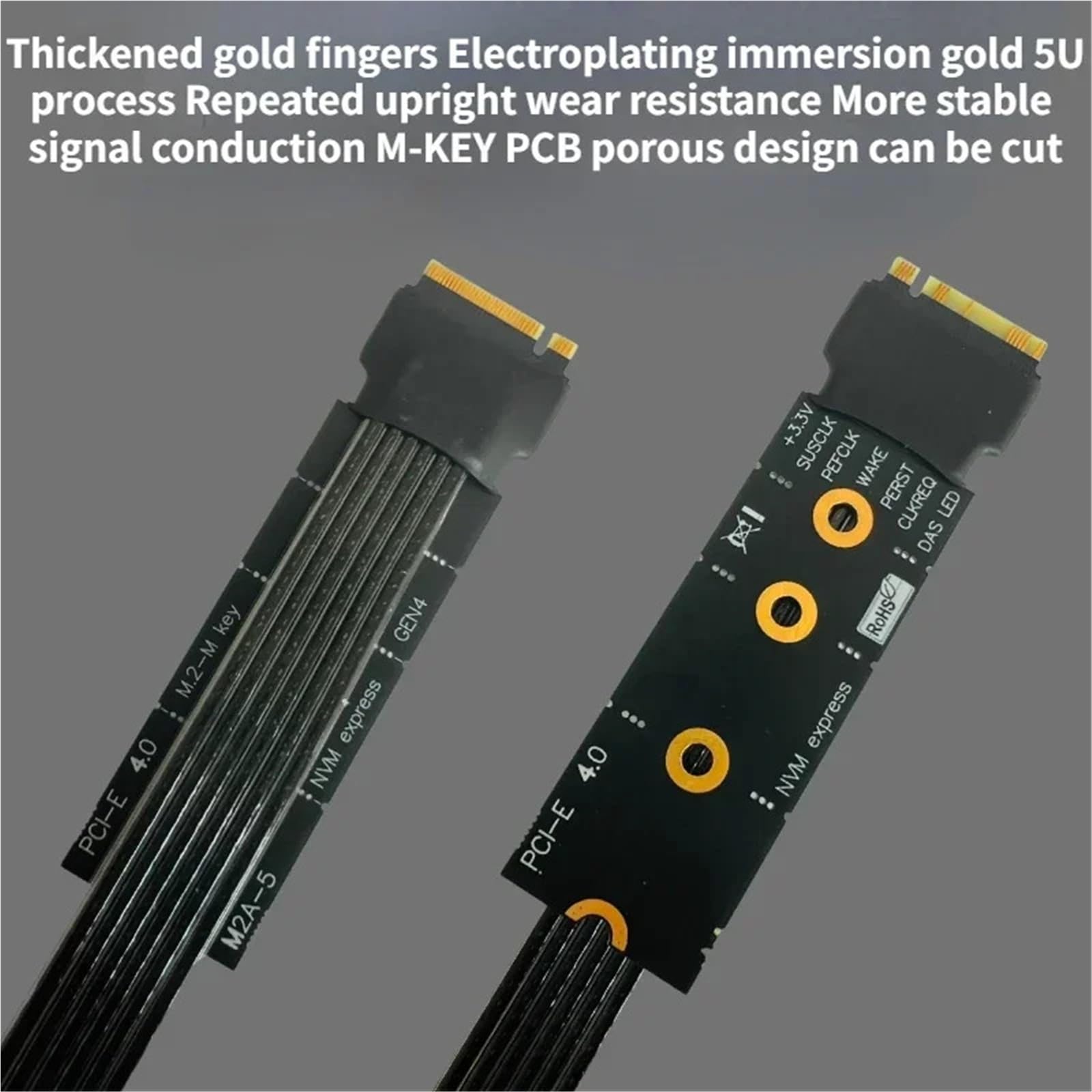 64Gbps M.2 NVMe na PCIE x16 4.0 kabel adapter graficzny GPU M.2M Key-M SSD na PCI-E 4.0 X4 ES CPU Riser Jumper Extender