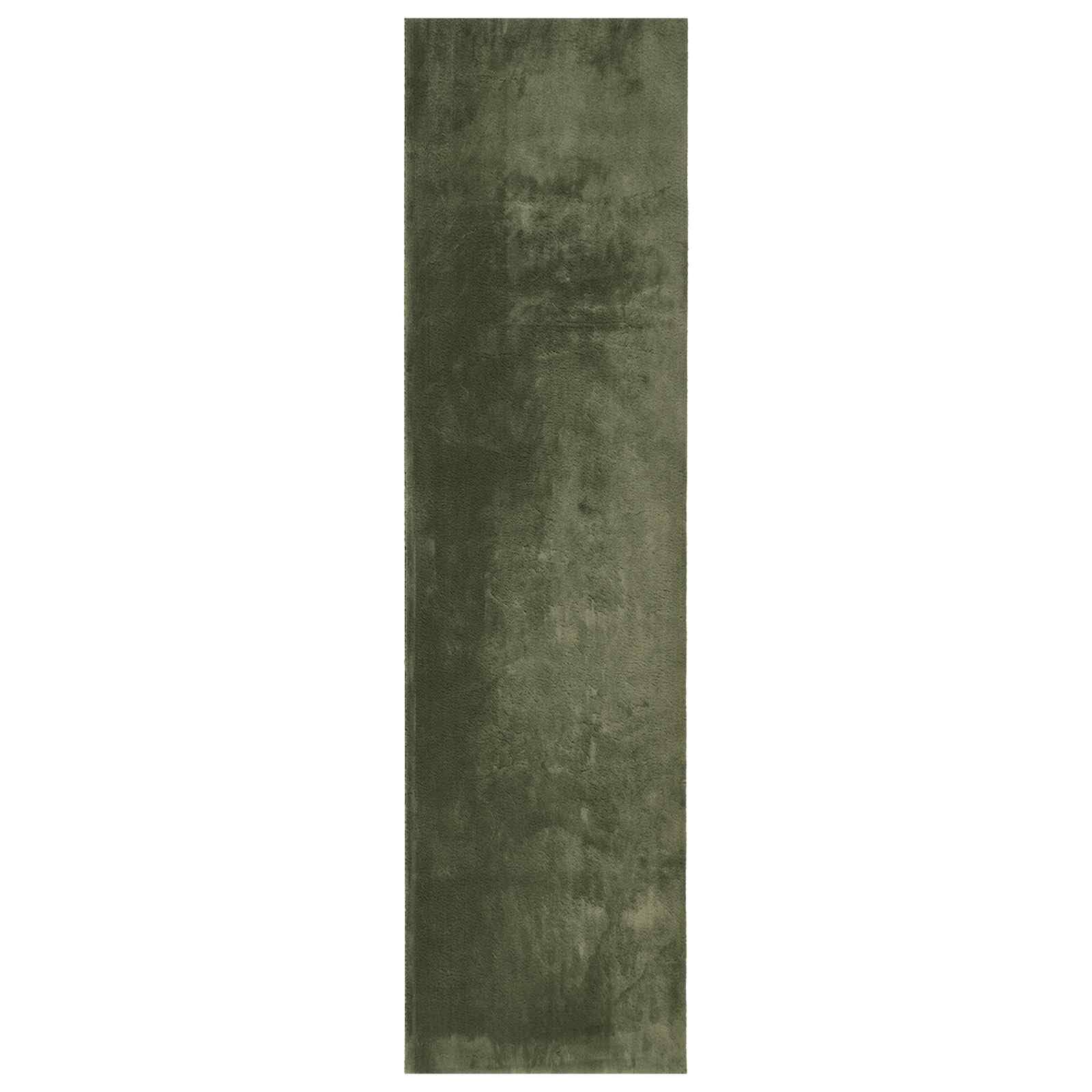 Tapis de Couloir 750x80 cm Moderne Vert Forêt Lavable