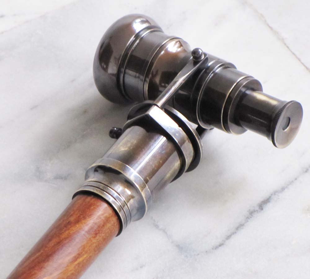 Collectible Nautical Antique Bronze Finish Telescope Spyglass Walking Stick Cane Rustic Vintage Home Decor Gifts
