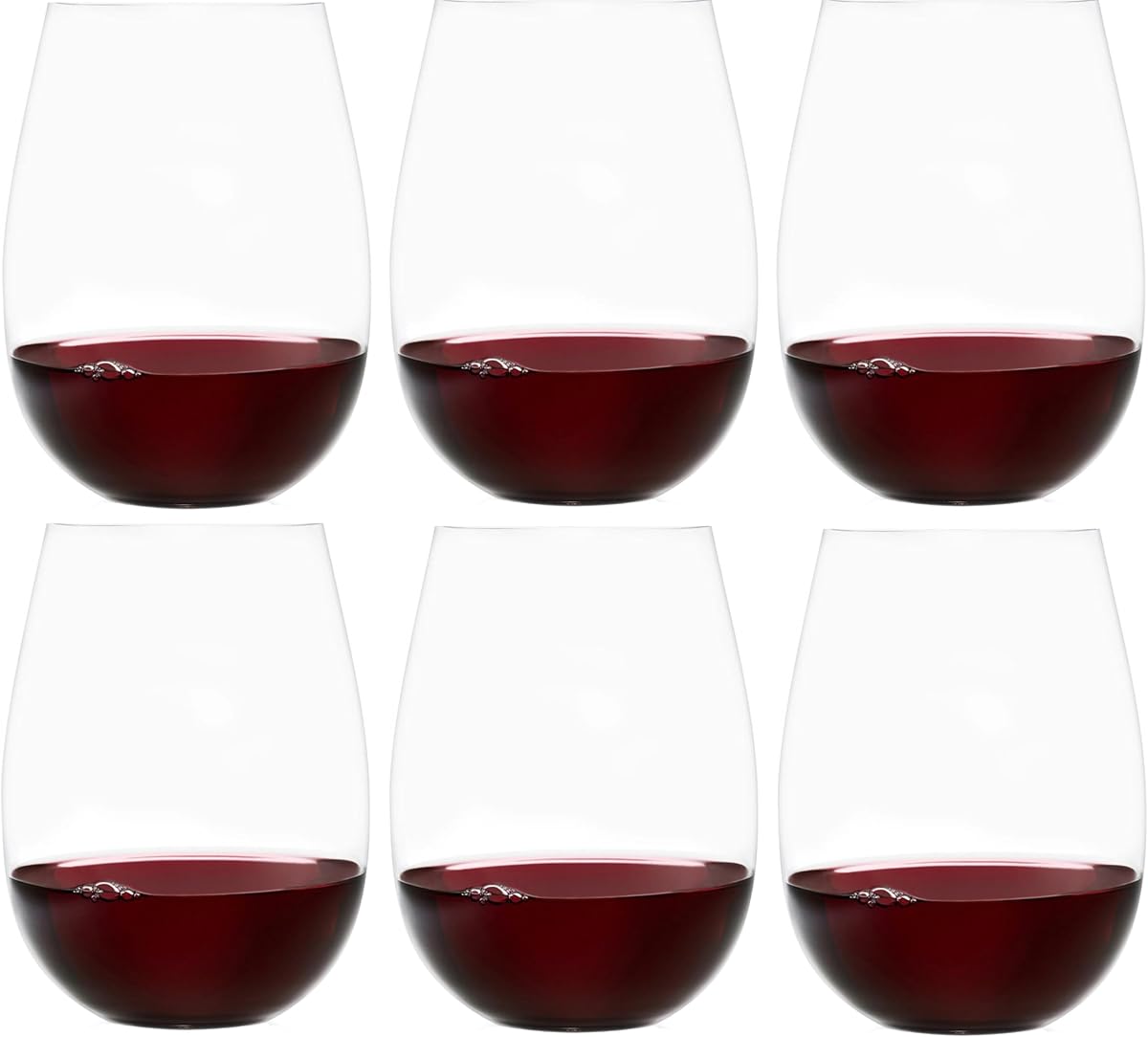 Upgraded Design of Our 2017 New York Times Best Stemless Wine Glass (Sweethome) – Made in Europe – Reinforced Base for Added Stability & Premium Feel, Dishwasher-Safe, Lead-Free, 17 oz. (6)